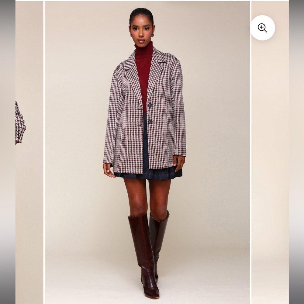 EUC Avec Les Filles Houndstooth trench coat / relaxed blazer
